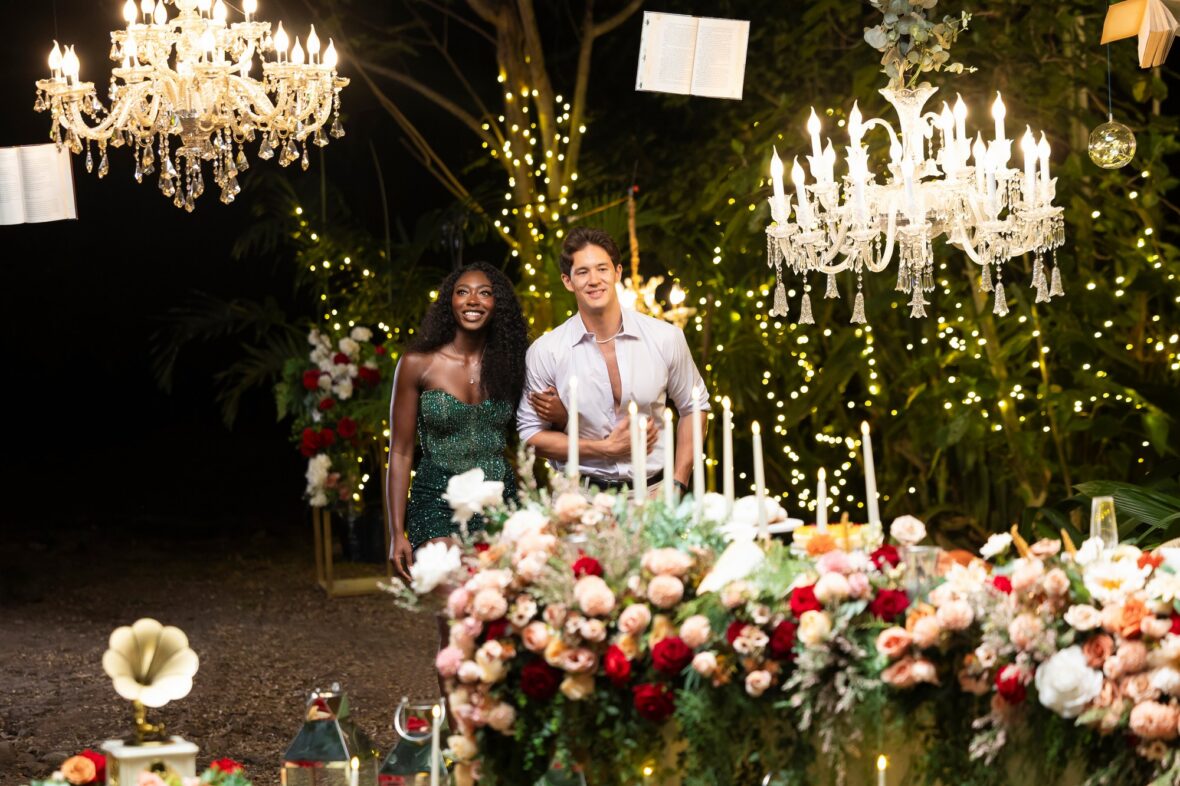Still of Aniya and Carl on their finale date during the Love Island USA season 8 finale