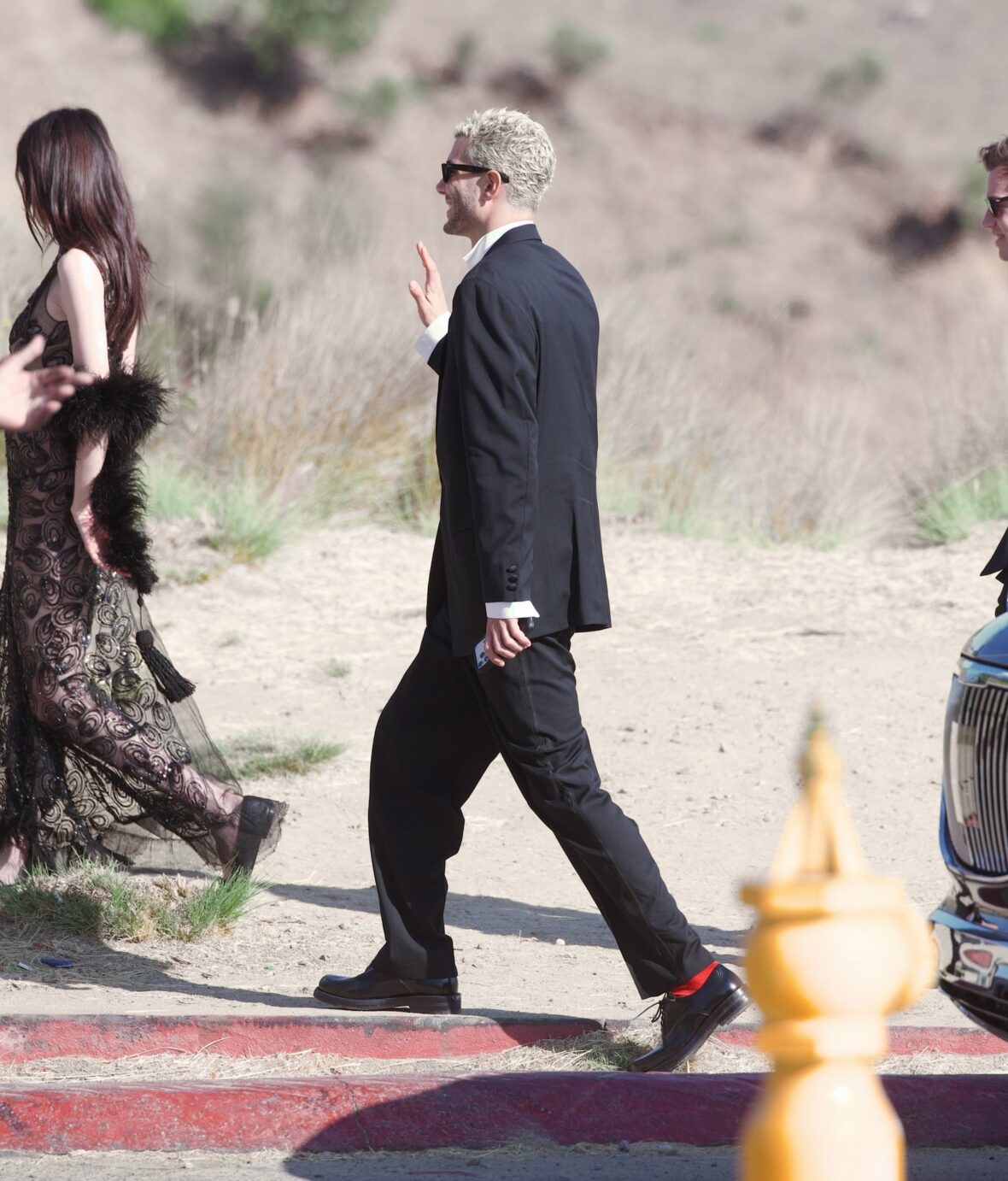 Fai Khadra arrives for Matty Healy and Gabriette's wedding in Los Angeles