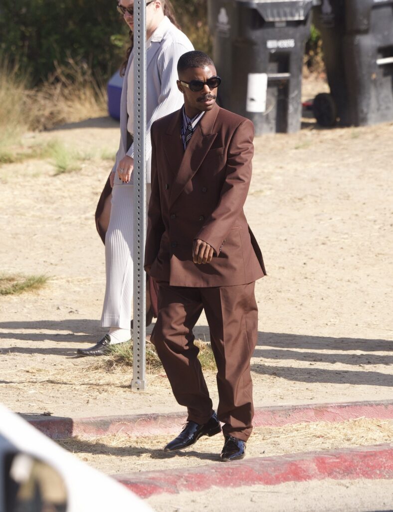 Tyrell Hampton arrives for Matty Healy and Gabriette's wedding in Los Angeles