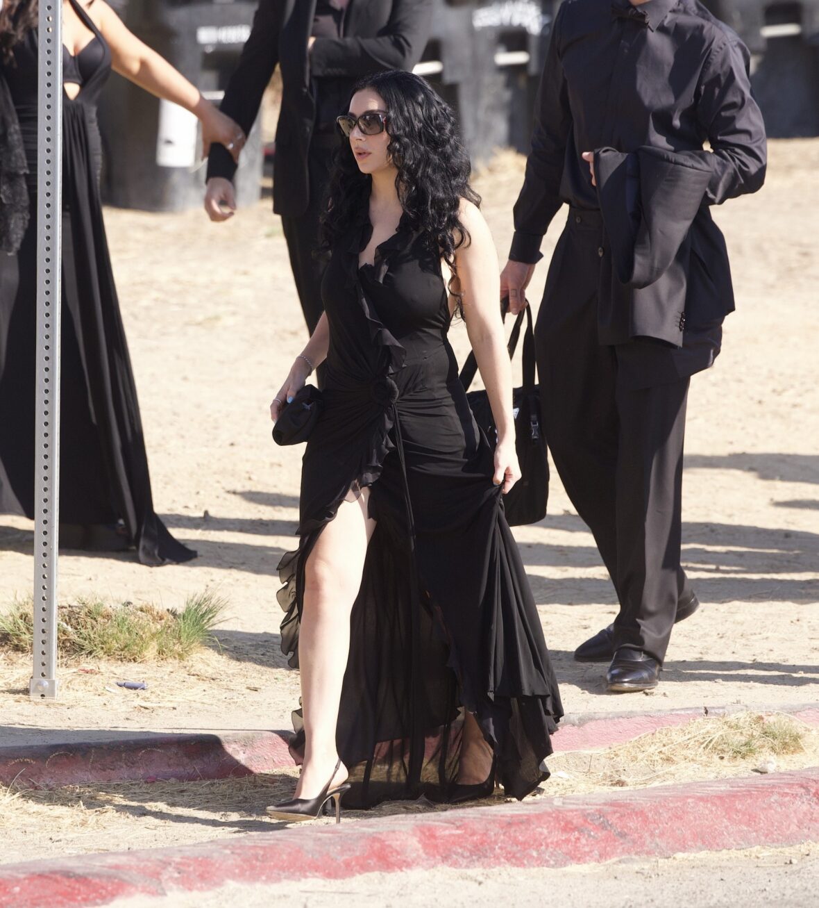 Charli XCX arrives for Matty Healy and Gabriette's wedding in Los Angeles