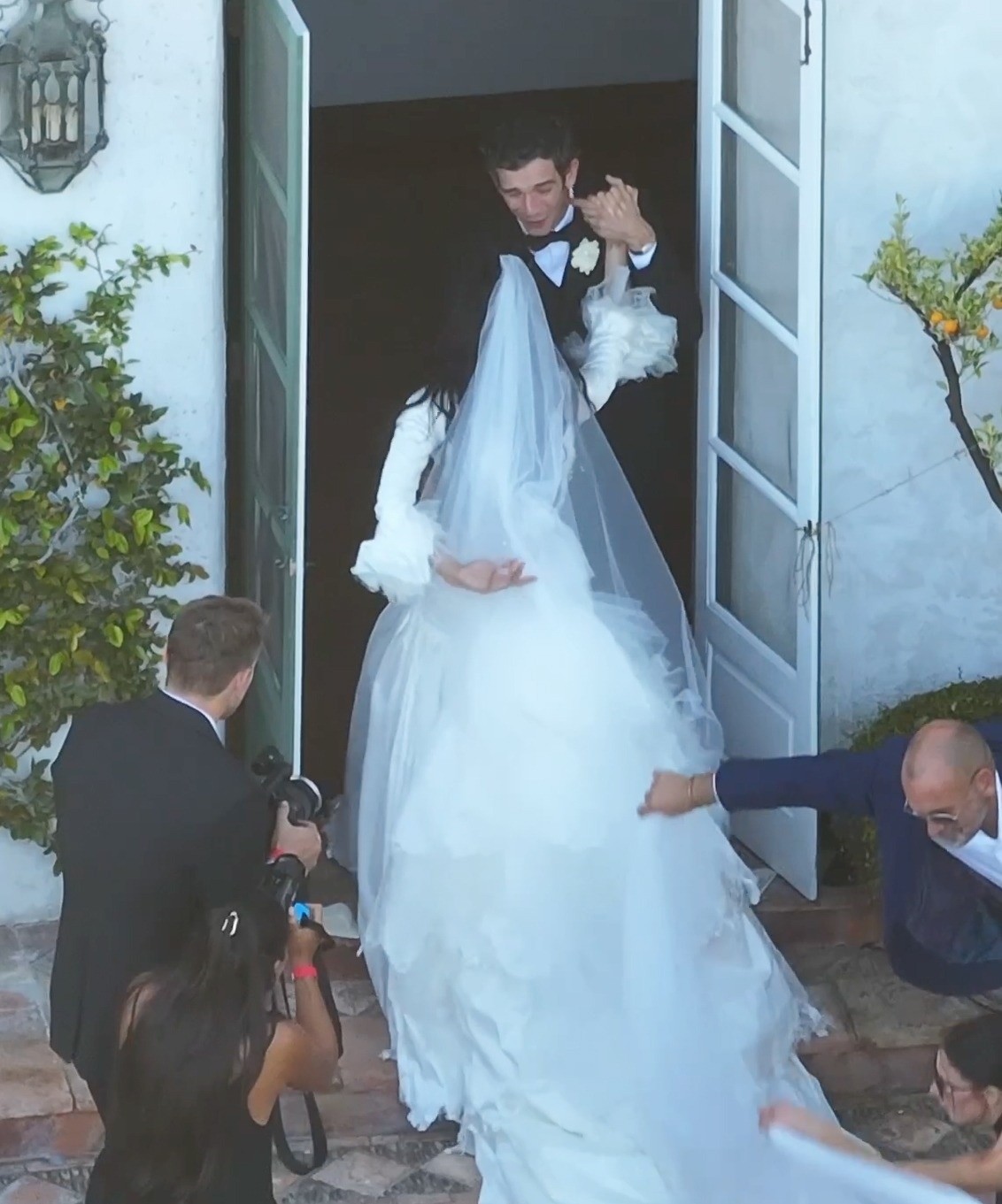 Matty Healy and Gabriette celebrate after getting married in Los Angeles