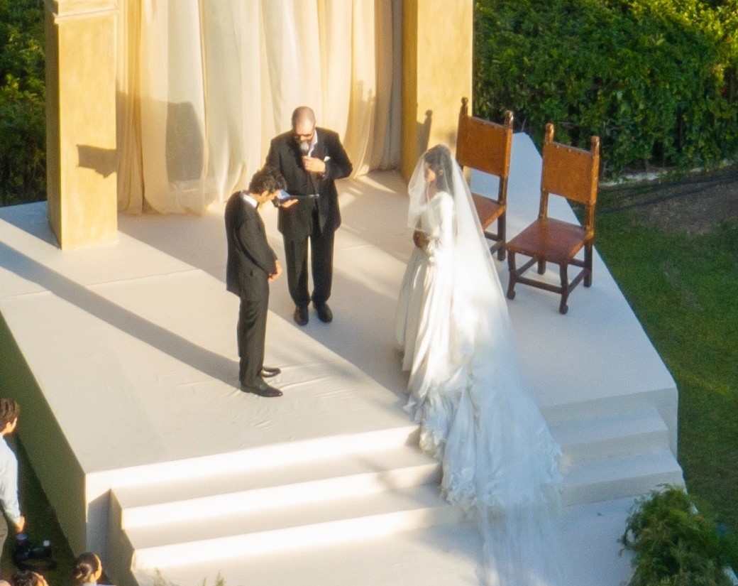 Matty Healy and Gabriette at the altar for their wedding in Los Angeles