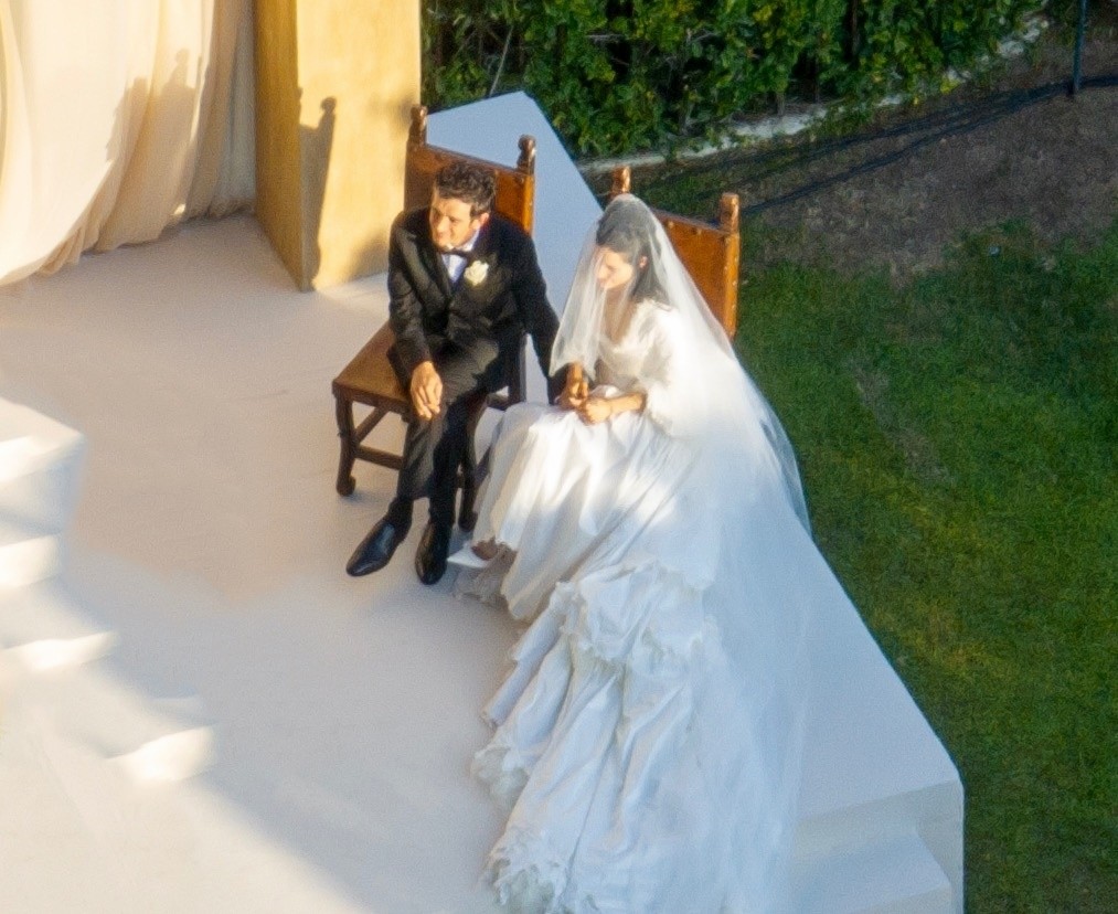 Matty Healy and Gabriette at the altar for their wedding in Los Angeles