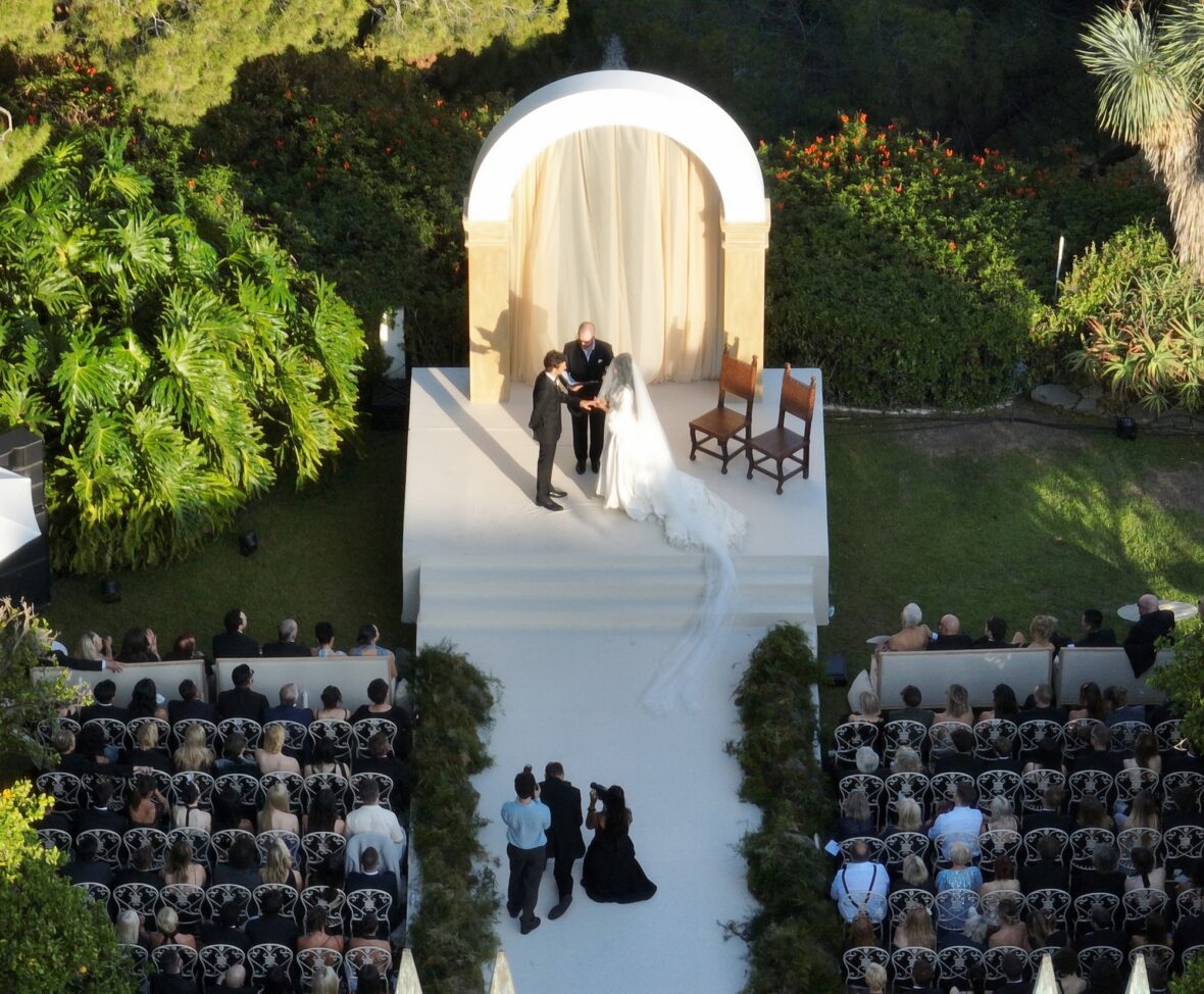 Matty Healy and Gabriette at the altar for their wedding in Los Angeles