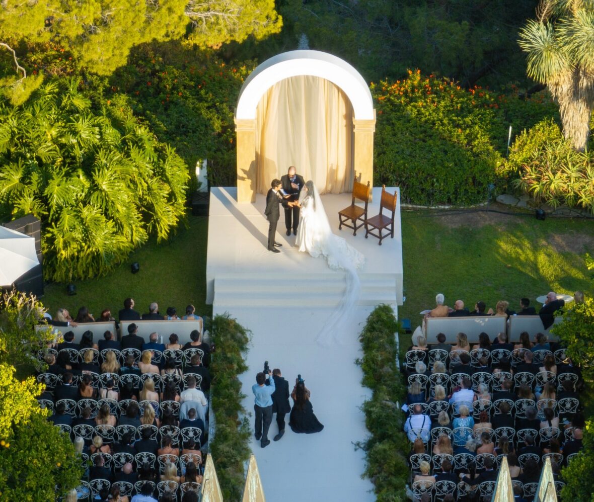 Matty Healy and Gabriette at the altar for their wedding in Los Angeles