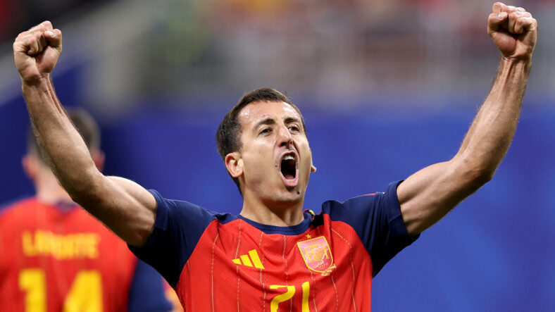 Mikel Oyarzabal celebrating on a soccer field