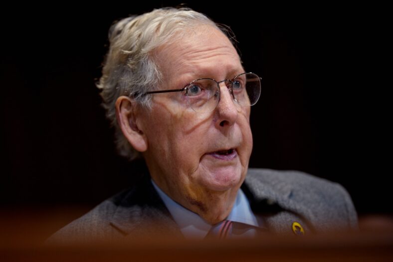 Mitch McConnell during a US Senate hearing