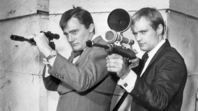 Napoleon Solo and Illya Kuryakin take aim in The Man From U.N.C.L.E. (1964)