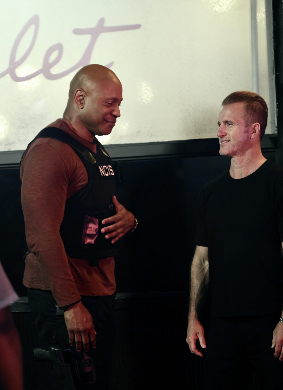 While on set, Scott Caan and LL Cool J have a discussion between their characters in 'NCIS: New York'