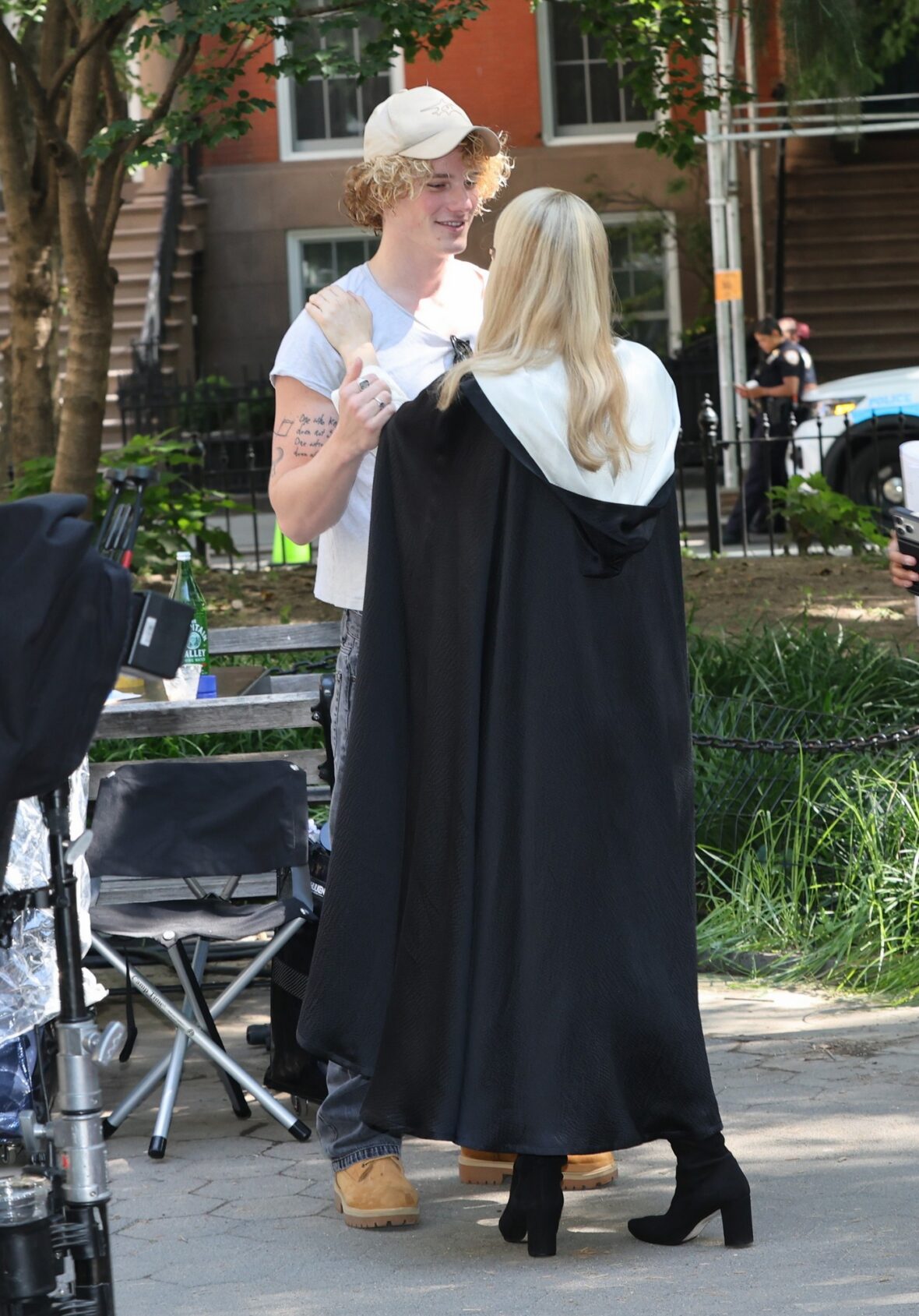 Graham Campbell and Sarah Paulson on American Horror Story set