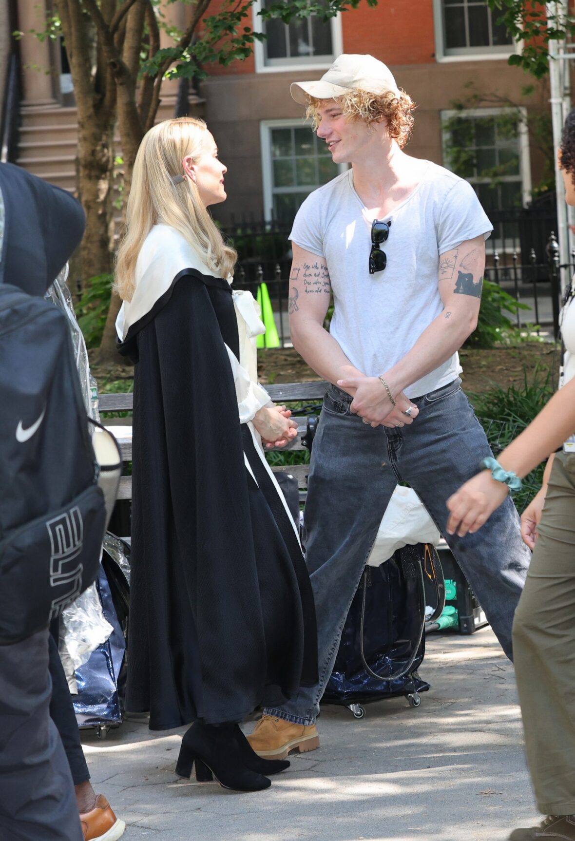 Graham Campbell and Sarah Paulson on American Horror Story set