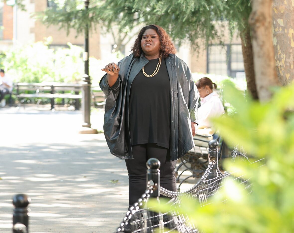 Gabourey Sidibe on set of American Horror Story