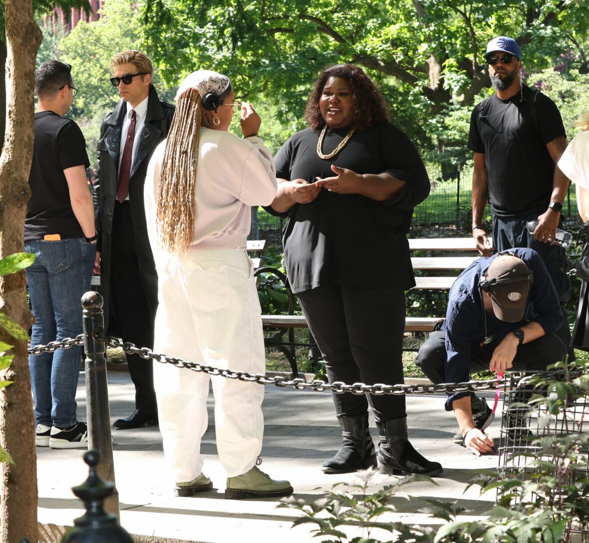 Paul Anthony Kelly and Gabourey Sidibe on set of American Horror Story
