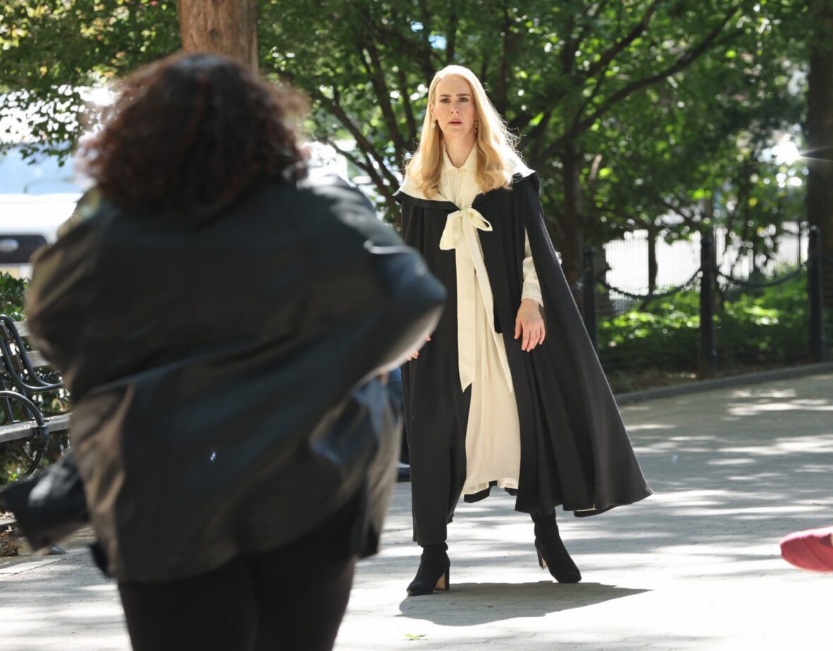 Sarah Paulson on set of American Horror Story