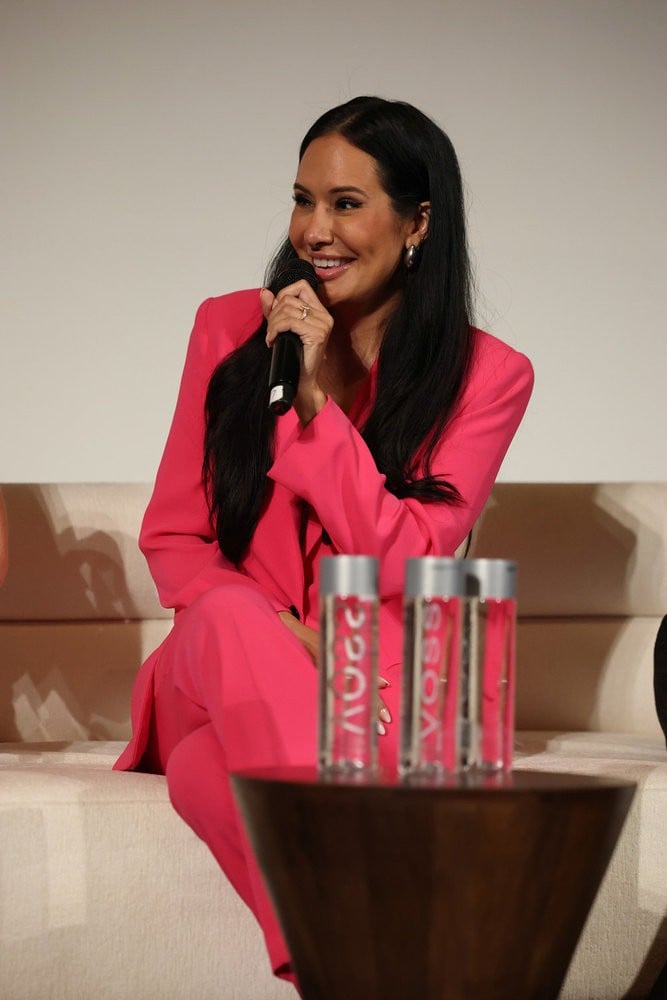 Jo De La Rosa on stage at the RHOC season 20 premiere party