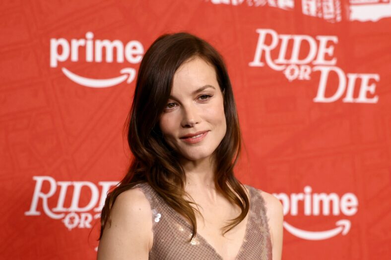 Medium close-up of Sylvia Hoeks at Ride or Die premiere.