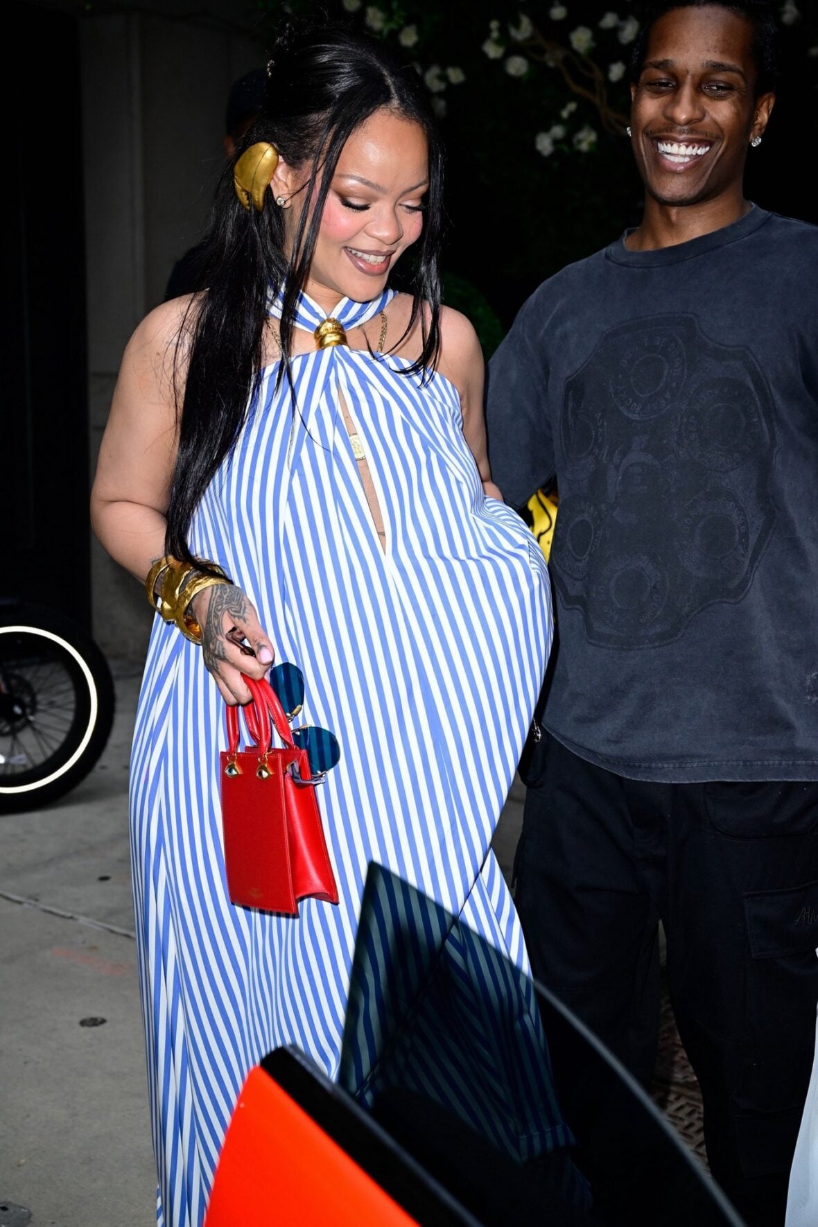 Rihanna and ASAP Rocky leaving a hotel in NYC