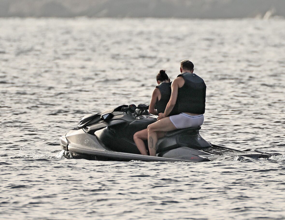 Beckham family yacht day, including shirtless Romeo and David Beckham, in Ibiza, Spain