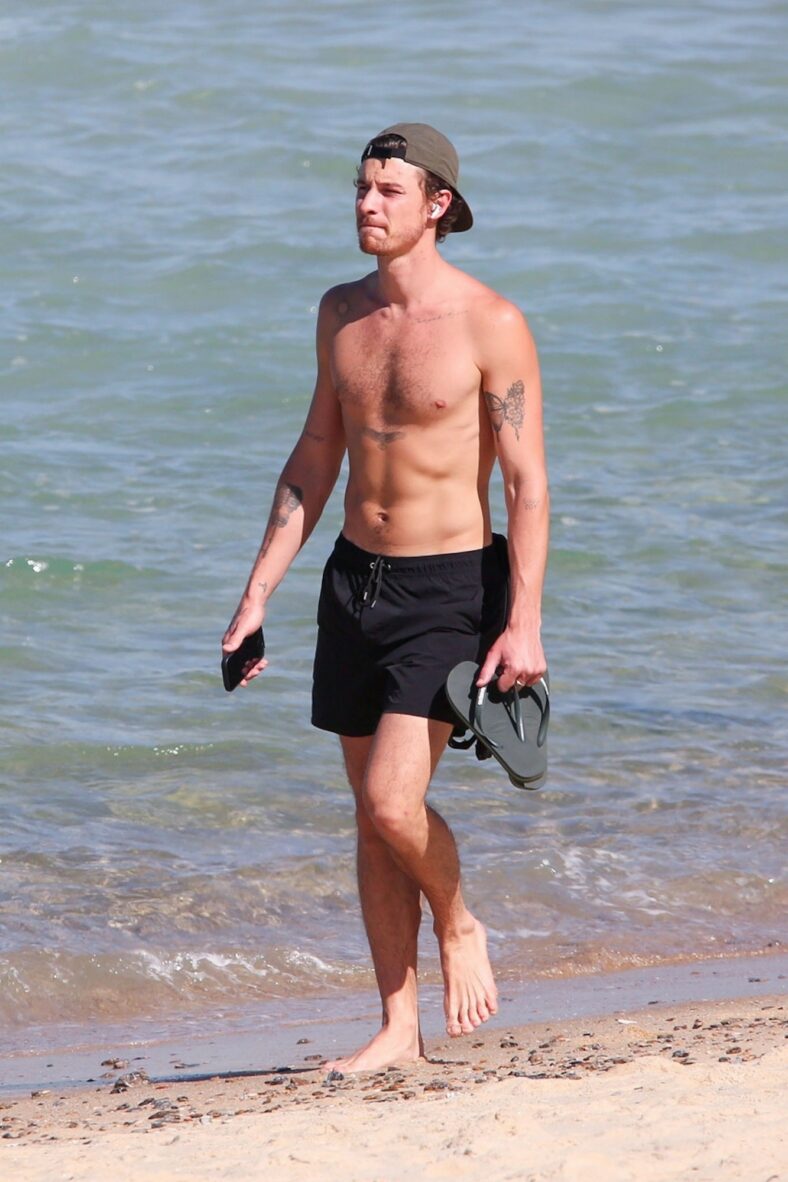 Shawn Mendes shirtless in Rio