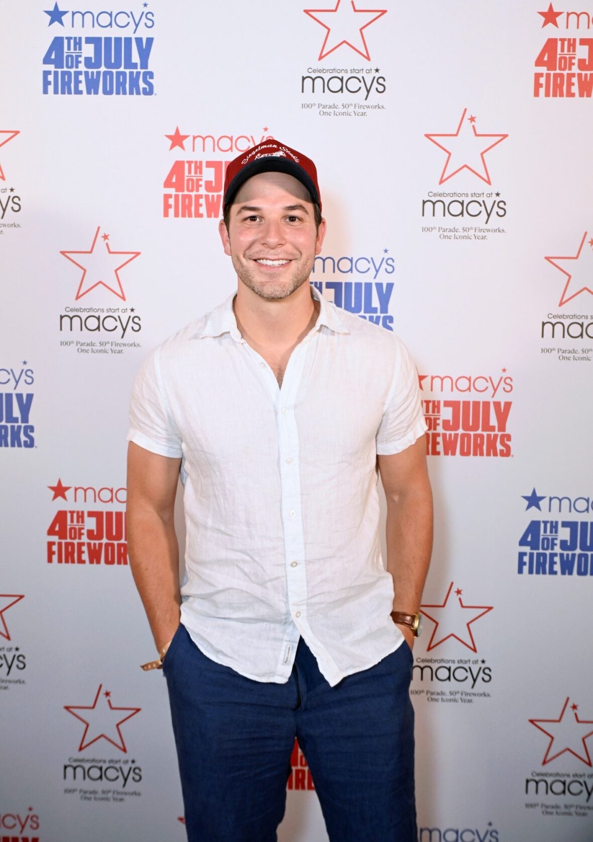 Skylar Astin attends Macy's 4th of July fireworks show