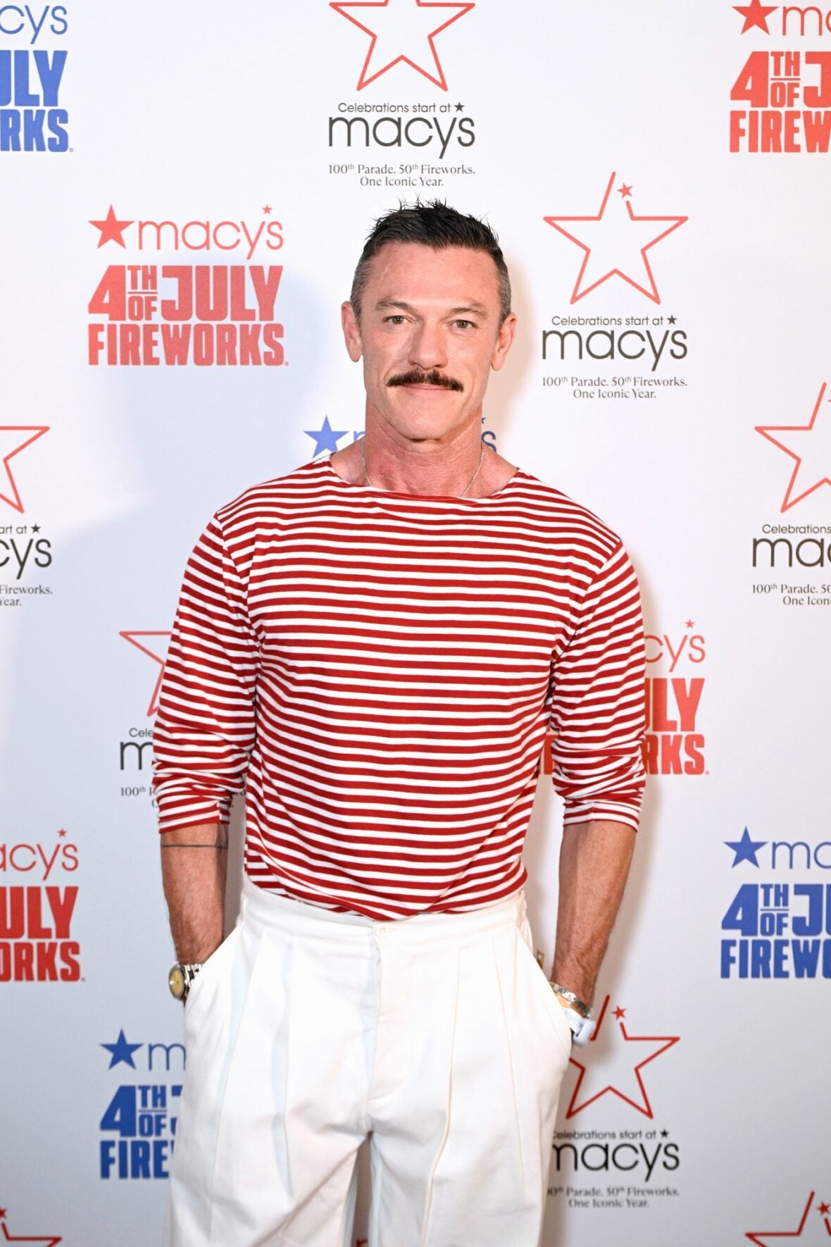 Luke Evans attends Macy's 4th of July fireworks show