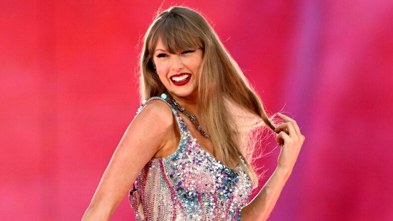 Taylor Swift performing in the Eras Tour