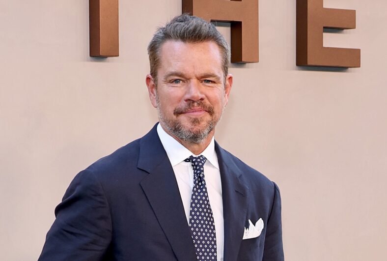 Matt Damon wears a suit to 