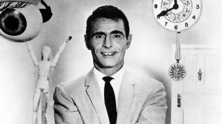 The Twilight Zone creator Rod Serling in a promotional still for the series.