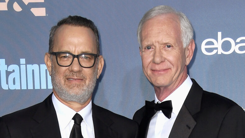 Tom Hanks and Sully Sullenberger posing in a stock image together