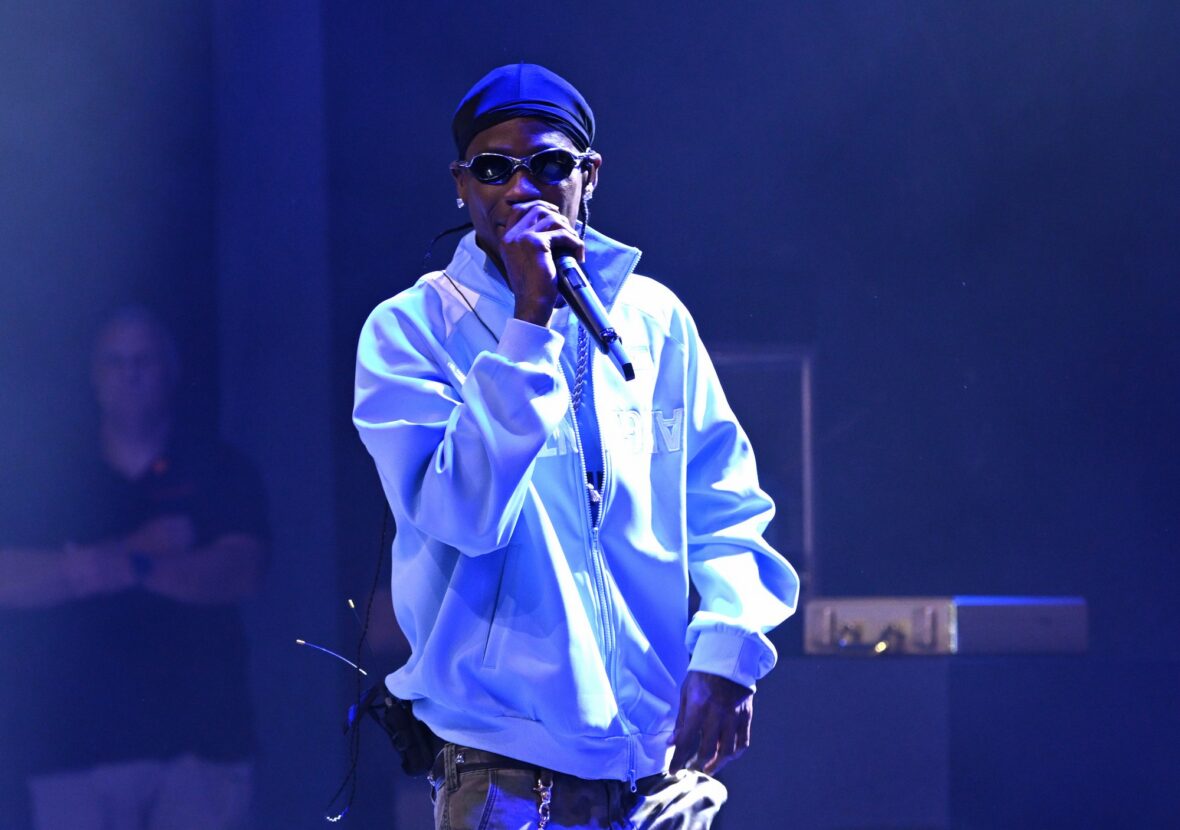 Travis Scott performs on stage at Fanatics Fest