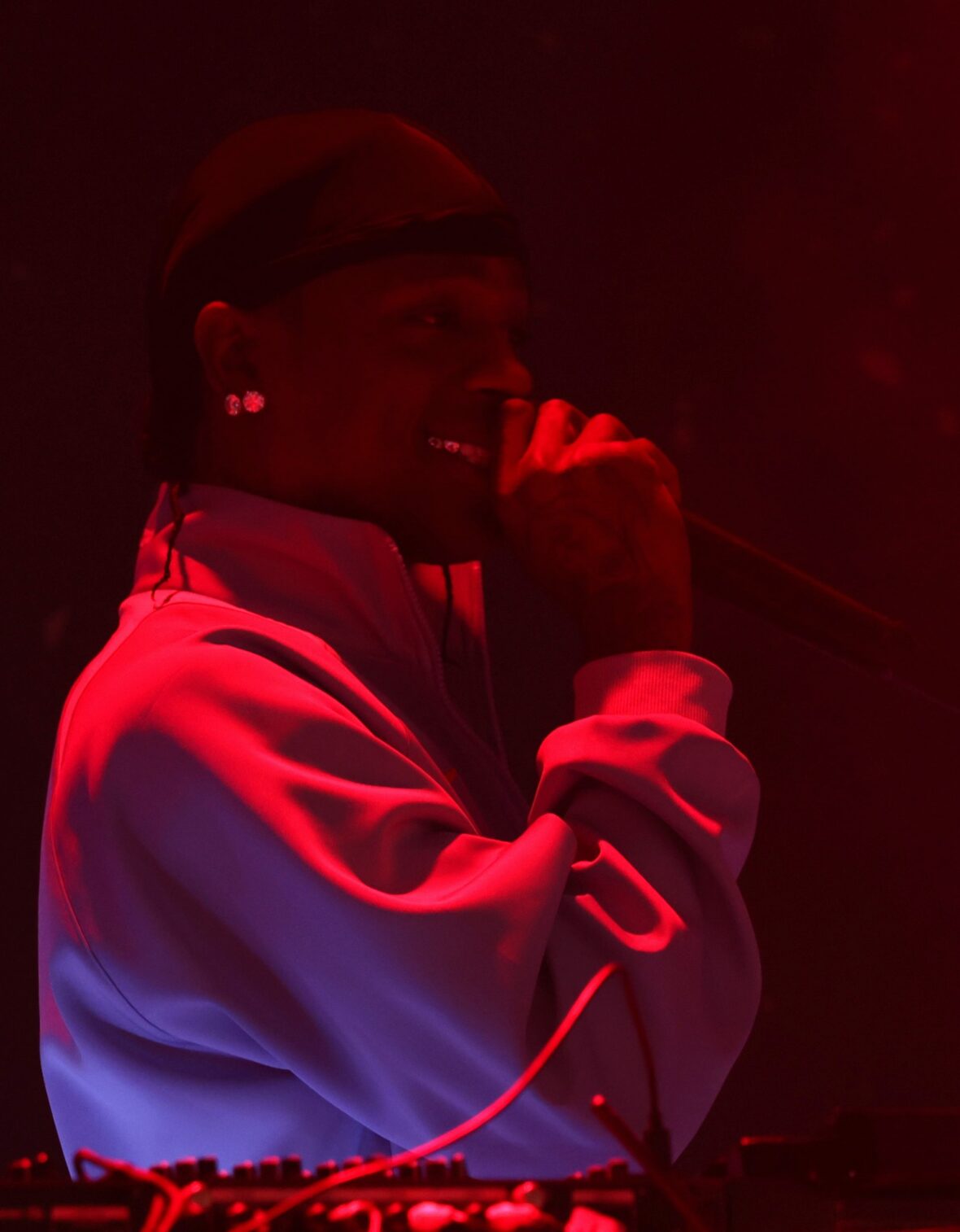 Travis Scott performs on stage at Fanatics Fest