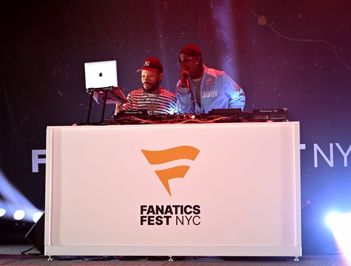 Travis Scott performs on stage at Fanatics Fest