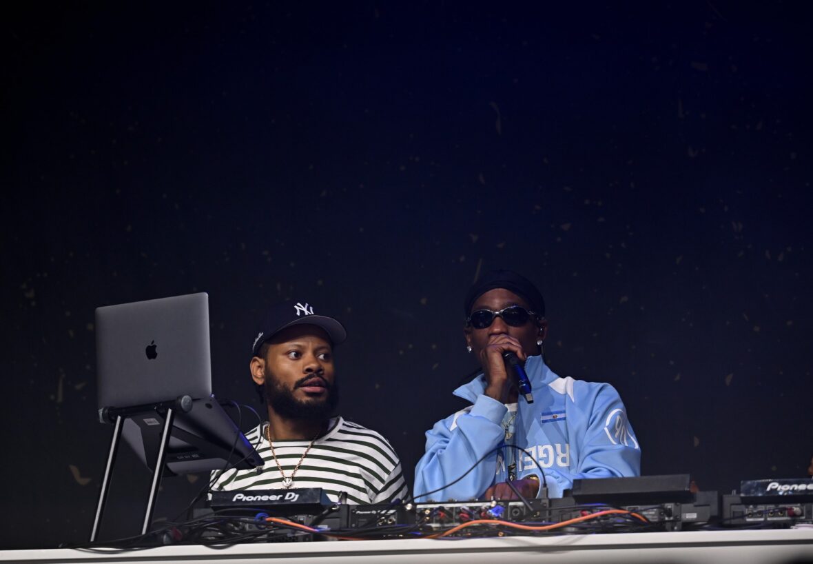 Travis Scott performs on stage at Fanatics Fest