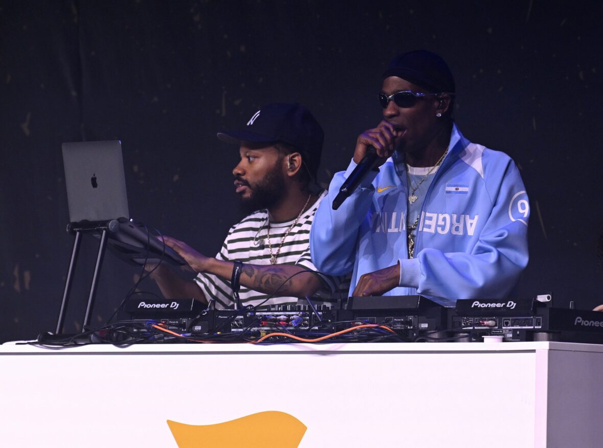 Travis Scott performs on stage at Fanatics Fest