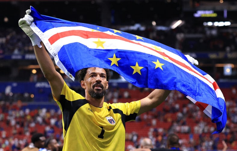 Vozinha #1 of Cape Verde applaud fans after the 0-0 draw during the FIFA World Cup 2026 Group H match between Spain and Cape Verde