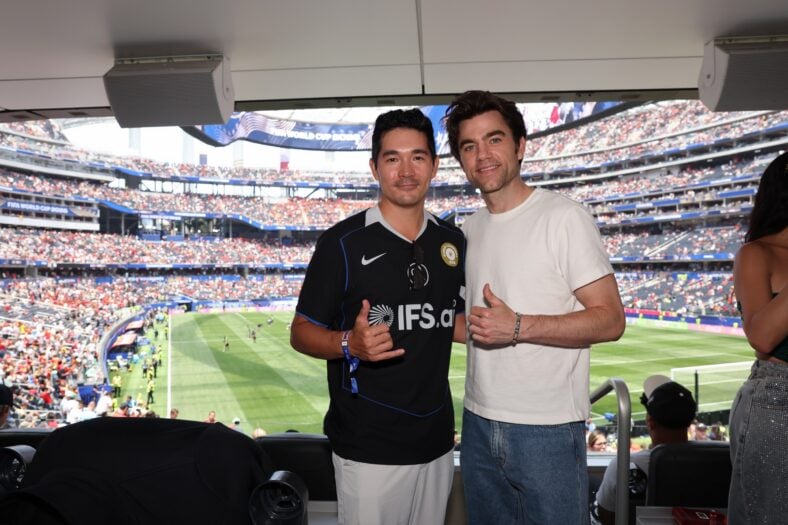 Ken Kirby and Patrick Ball at World Cup match on July 10, 2026